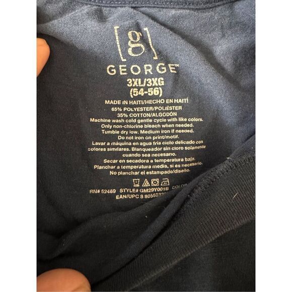 George Men’s Basic Navy Tee – Size 3XL - Picture 4 of 5